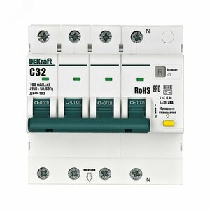 Выключатель автоматический дифференциальный 3P+N 32А 100мА A х-ка C ДИФ-103 6кА