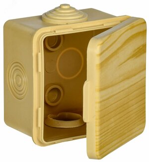 Коробка распределительная КМ 65х65х50мм для наружного монтажа с откидной крышкой  IP54 4 вв. сосна