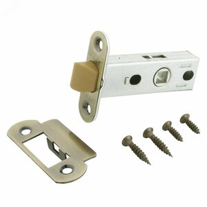 Защелка врезная универсальная без ручек для деревянных межкомнатных дверей, АЛЛЮР АРТ L45-8-PR18 AB старая бронза