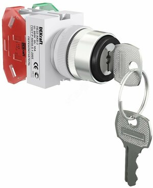 Переключатель AKS-3 22мм 3-позиционный с ключом I-O-II черный