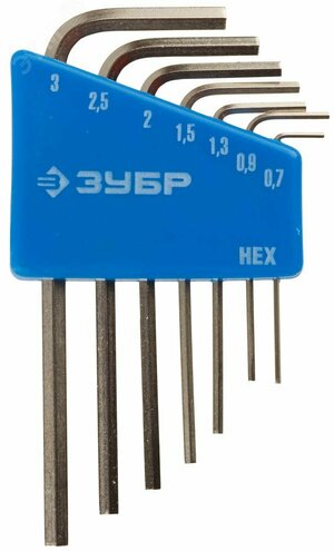 Набор ключей имбусовых »ЭКСПЕРТ» МИНИ для точных работ, Cr-V, HEX 0,7, 0,9, 1,3, 1,5, 2, 2,5, 3 мм, 7 шт
