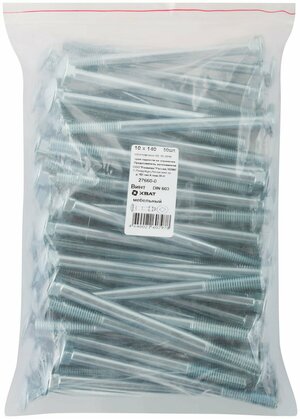 Болт DIN603 М10х140 мебельный оцинкованный (50 шт)