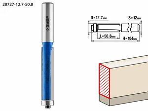 Фреза кромочная с нижним подшипником 12.7×50.8мм, хвостовик 12мм