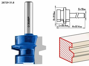 Фреза комбинированная универсальная 31,8×26мм, хвостовик 12мм