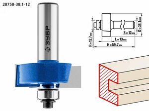 Фреза фальцевая 38.1×13мм, хвостовик 12мм