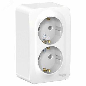 BLANCA  розетка наружная  двойная с заземлением со шторками, 16А, 250В, белый