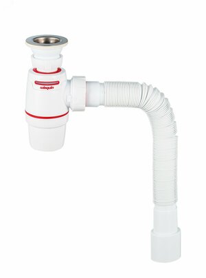 Сифон WIRQUIN NEO AIR для раковины с выпуском 1’1/4 х 40 мм с гофротрубой L800 мм 40 х 40/50 мм