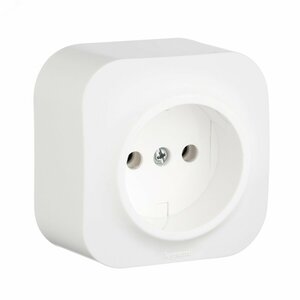 Розетка 1-местная для открытой установки без заземления без защитных шторок 16А белый QUTEO