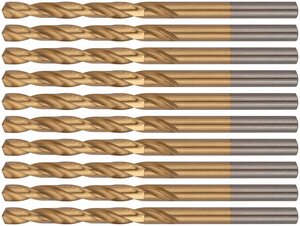 Сверла HSS по металлу, титановое покрытие 5.0 мм (10 шт)