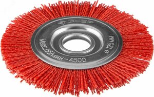 Щетка дисковая для УШМ, нейлоновая проволока с абразивным покрытием, 125х22мм »Профессионал».