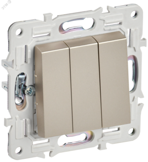 SKANDY Выключатель 3-клавишный 10А SK-V11Sh шампань IEK