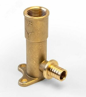 Угольник ВР 16 x 1/2′ удлиненный, настенный, аксиальный, латунный