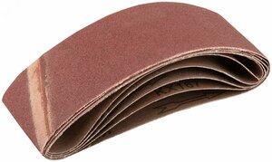 Ленты шлифовальные бесконечные, водостойкие, на тканевой основе, 5 шт, 75х457 мм Р 80