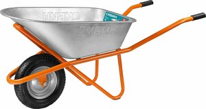 Тачка строительная, одноколесная, оцинкованная сталь, СТ-12, 90 л, 180 кг