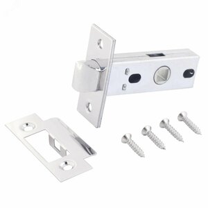 Защелка врезная универсальная без ручек для деревянных межкомнатных дверей, АЛЛЮР АРТ L45-8 CP хром