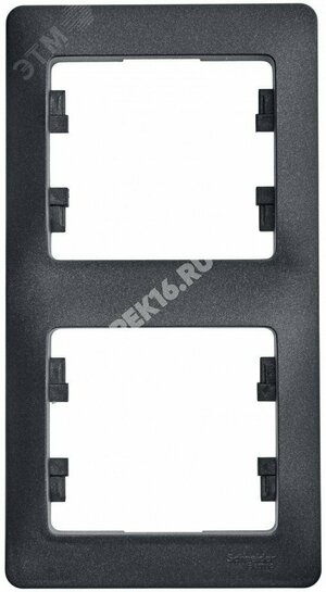 GLOSSA Рамка 2 поста вертикальная антрацит