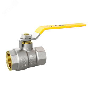 Кран шаровой латунный никелированный Ду15 Ру40 (1/2′) ВР/ВР GAS (рычаг стальной)