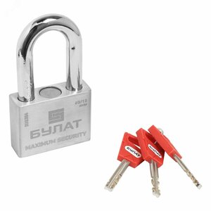 Замок навесной БУЛАТ ВС 3-С60-01 НС нержавеющая сталь 3кл. d=12мм