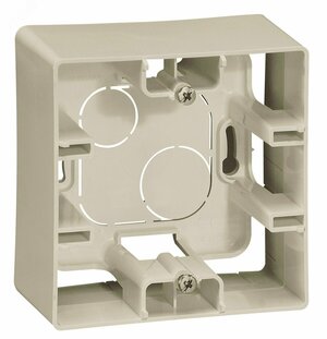 Коробка для накладного монтажа 1-местная слоновая кость ETIKA