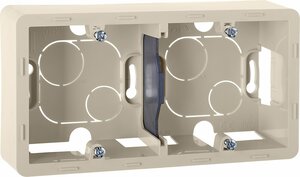 Коробка для накладного монтажа 2-местная слоновая кость INSPIRIA