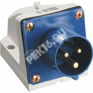 Вилка кабельная 32А 2Р+E IР44 на поверхность 220В 523