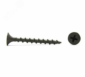 Саморез гипсокартон/дерево 4,2х90 черный (50шт) — контейнер