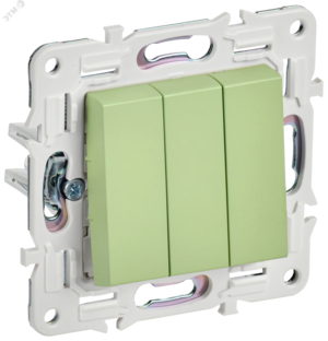 SKANDY Выключатель 3-клавишный 10А SK-V11G мятный IEK
