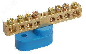 Шина N ноль на одном угловом изоляторе ШНИ-6х9-8-У1-С