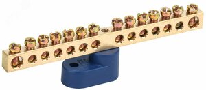 Шина N ноль на одном угловом изоляторе ШНИ-6х9-14-У1-С