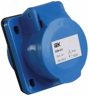 Розетка с заземлением 413 скрытая 2Р+Е 16А 220В IP44
