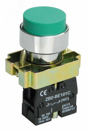 Кнопка управления LAY5-BL31 без подсветки зелена