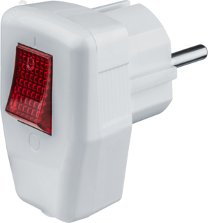 Вилка угловая с/з выкл.16А белая Navigator