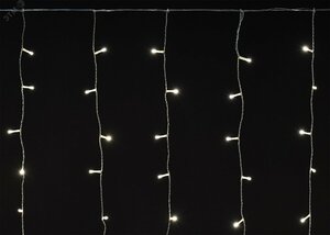 Гирлянда занавес 2х2м 240 светодиодов теплый белый свет IP44 прозрачный шнур 3м 230В транзит