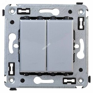 Avanti Переключатель двухклавишный в стену  Закаленная сталь