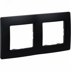Рамка 2-местная антрацит ETIKA