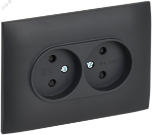 SKANDY Розетка 2-местная без заземления с защитными шторками 10А в сборе SK-R09T титан IEK