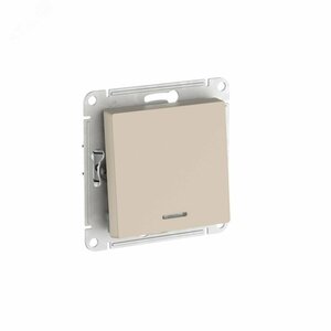 ATLASDESIGN 1-клавишный ВЫКЛЮЧАТЕЛЬ с подсветкой , сх.1а, 10АХ, быстрозажимные клеммы, ПЕСОЧНЫЙ