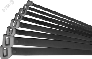 Хомут 300х7.6мм черный нейлон (100шт)