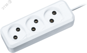 Удлинитель Navigator 71 449 NPE-S1-03-300-X-2×0.75 без заземления 3 гн. 3м 6А ПВС 2х0.75