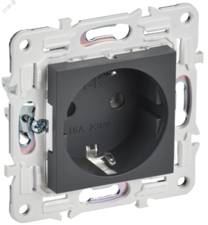 SKANDY Розетка с заземлением без защитных шторок 16А SK-R05T титан IEK