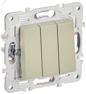 SKANDY Выключатель 3-клавишный 10А SK-V11B бежевый IEK