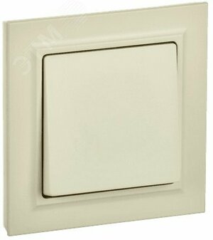 BRITE Выключатель одноклавишный 10А в сборе ВСР10-1-0-БрКр бежевый IEK