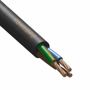 Провод ПВС 2х0,75+1×0,75 черный бухта 100м