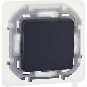 Выключатель 1-клавишный проходной 10АХ IP44 безвинтовое крепление антрацит INSPIRIA