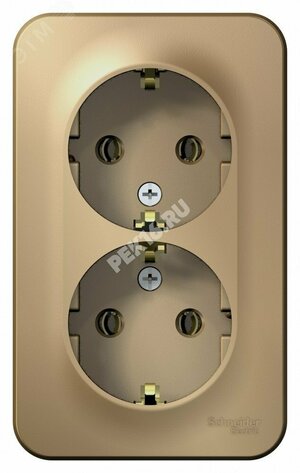 BLANCA розетка наружная двойная с заземлением без шторок с изолирующей пластиной, 16А, 250В, титан