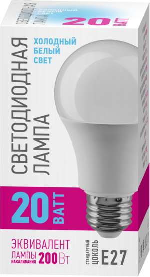 Лампа светодиодная 20вт OLL-A60-20-230-6.5K-E27-PROMO ОНЛАЙТ