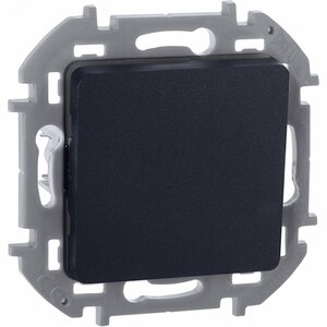 Выключатель 1-клавишный проходной 10АХ безвинтовое крепление антрацит INSPIRIA