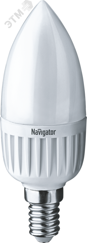 Лампа светодиодная LED 5вт E14 белый матовая свеча