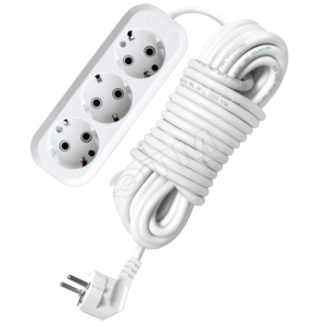 Удлинитель бытовой 3х10м с заземлением 10А АВС-пластик E-303