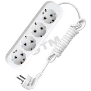 Удлинитель бытовой 4х3м с заземлением 16А АВС-пластик